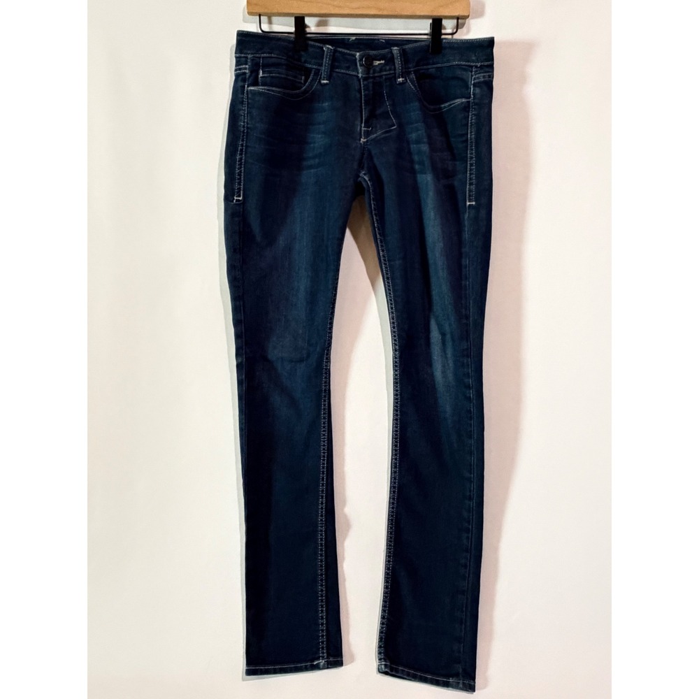 William Rast Jerri Ultra Skinny Distressed Dark Wash Jeans Edgy Streetwear Retro